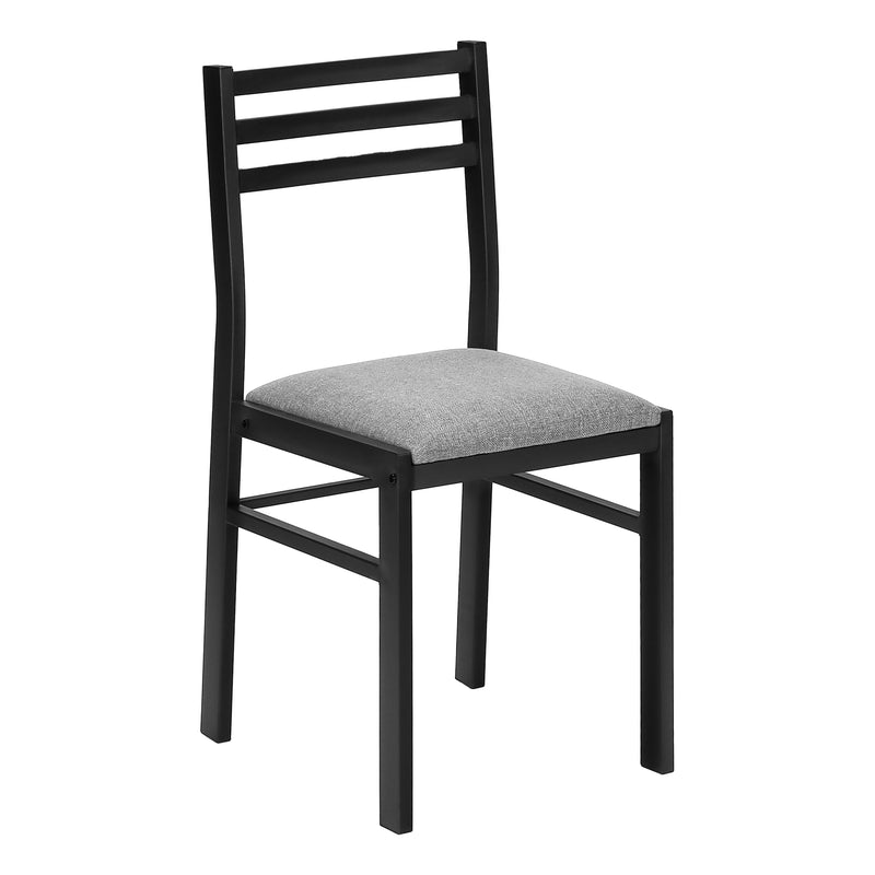 Ensemble de table à manger contemporain 3 pièces, petite abattant de 35", métal noir et stratifié gris