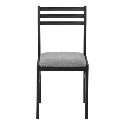 Ensemble de table à manger contemporain 3 pièces, petite abattant de 35", métal noir et stratifié gris