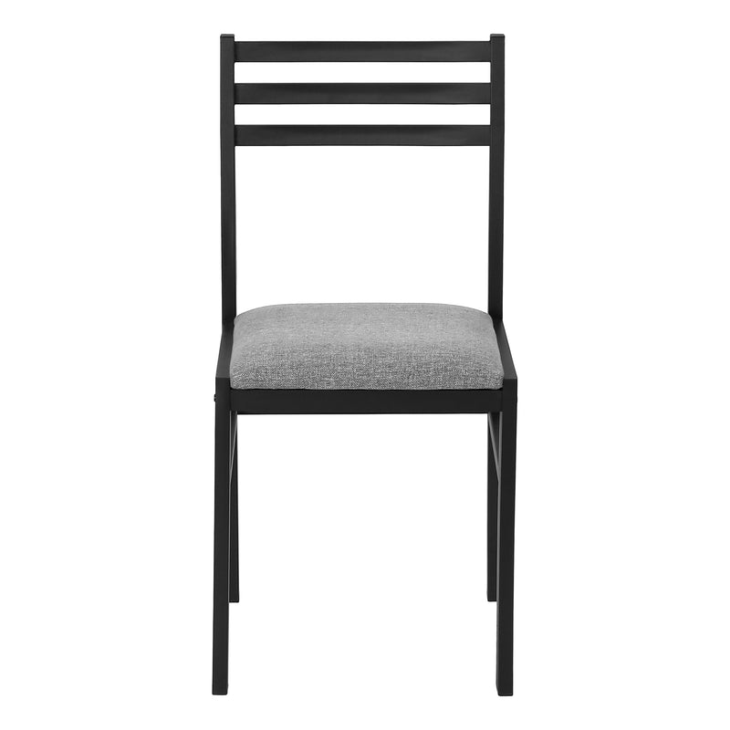 Ensemble de table à manger contemporain 3 pièces, petite abattant de 35", métal noir et stratifié gris