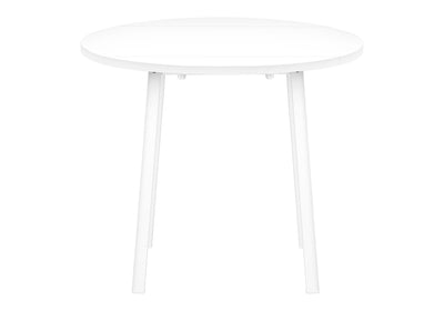 Ensemble de table à manger contemporaine, 3 pièces, petite abattant de 35", métal blanc et stratifié, tissu gris