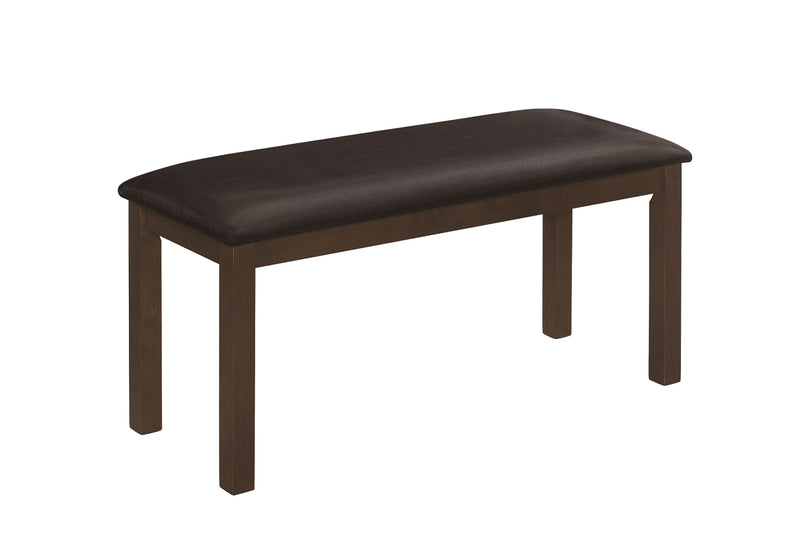 Banc rembourré en bois de transition, rectangulaire de 42 po, pour salle à manger, cuisine, entrée – Marron