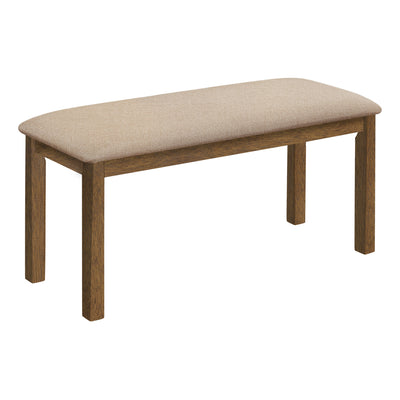 Banc rembourré en bois de transition, rectangulaire de 42 po, marron et beige - Salle à manger, cuisine, entrée