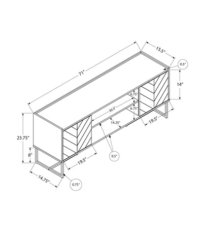 Meuble TV 72" - Console moderne avec meuble de rangement - Design contemporain