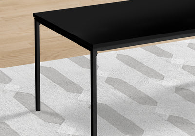 Ensemble de table basse et de bout moderne en métal noir – Ensemble de 3 pièces avec un design contemporain en stratifié noir