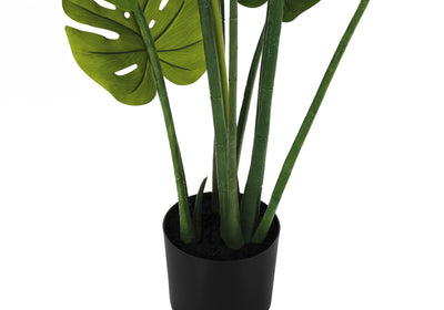 Arbre Monstera de 114,3 cm de haut : verdure décorative d'intérieur, pot noir – Imite parfaitement les feuilles vertes naturelles.