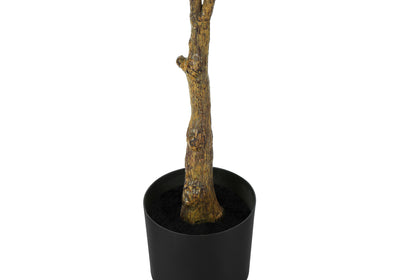 Plante artificielle d'hévéa de 132,1 cm de haut – Faux sol d'intérieur avec touche réelle, pot noir