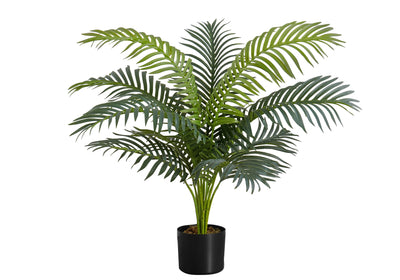 Palmier artificiel de 34 po de haut – Fausse plante d'intérieur, feuilles vertes au toucher réel, verdure décorative au sol