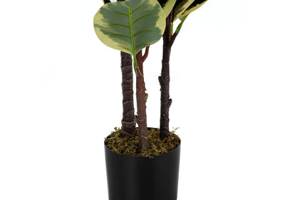 Plante artificielle de chêne de 47 po de hauteur – Faux verdure d'intérieur, touche réelle, décorative, pot noir