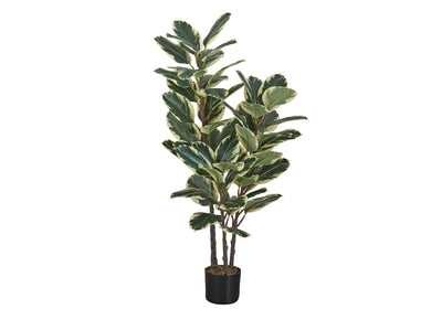 Plante artificielle de chêne de 47 po de hauteur – Faux verdure d'intérieur, touche réelle, décorative, pot noir