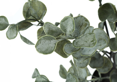 Arbre d'eucalyptus : fausse plante de 35 po, décor intérieur, feuilles vertes, pot noir