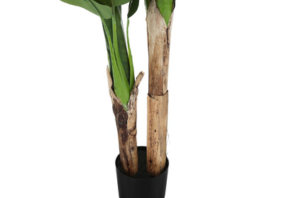 Bananier artificiel de 139,7 cm de haut – Fausse plante d'intérieur avec feuilles vertes au toucher réel.