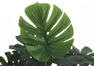 Plante artificielle Monstera de 24 po de hauteur – Toucher réel, fausse verdure d'intérieur, pot noir décoratif