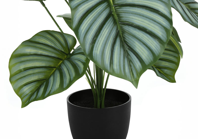 Plante artificielle Calathea de 24 po de hauteur - Feuilles vertes Real Touch, décor intérieur, faux, verdure de table