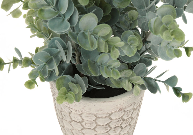 Ensemble de 2 plantes artificielles d’eucalyptus – 13" de haut, verdure intérieure, faux, pots blancs