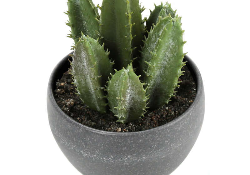 Ensemble de fausses plantes succulentes – 6" de haut, intérieur, verdure, en pot – Ensemble de 3 avec pots en ciment gris