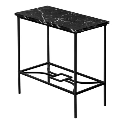 Accent Table - 22"H / Black Marble / Black Metal - I 2074