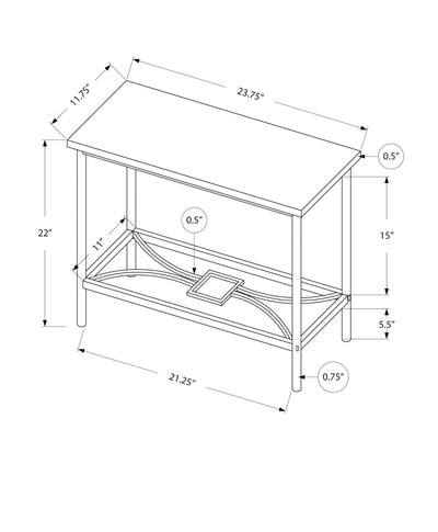 Accent Table - 22"H / Black Marble / Black Metal - I 2074