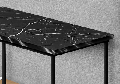 Accent Table - 22"H / Black Marble / Black Metal - I 2074