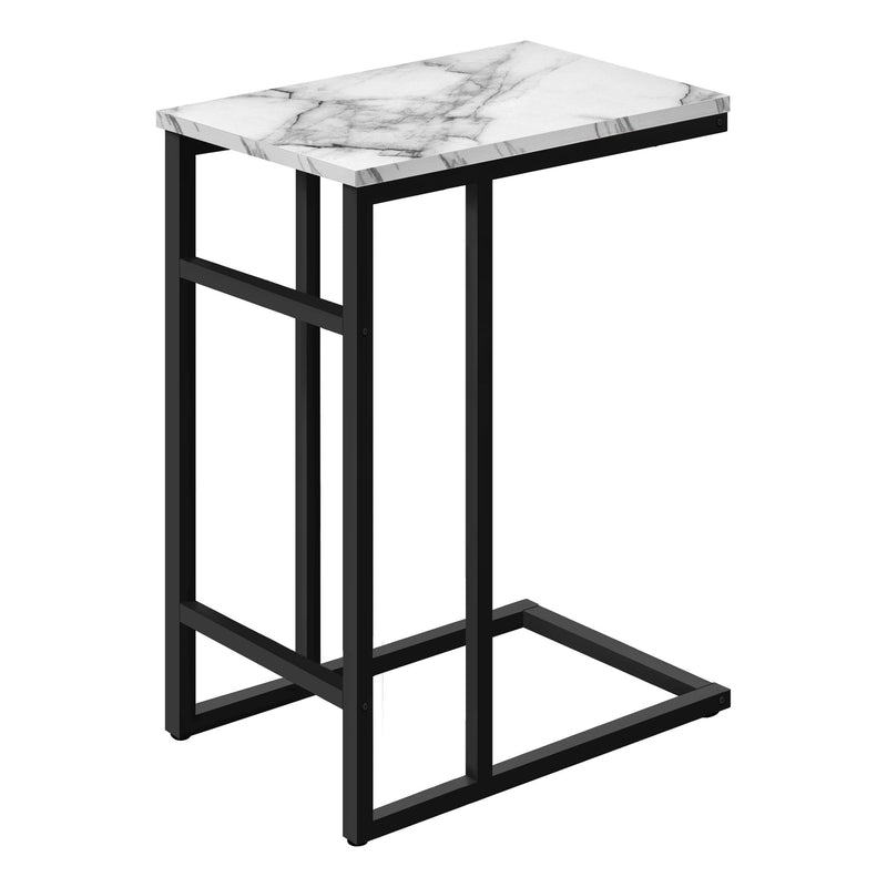 Accent Table - 24"H / White Marble / Black Metal - I 2173