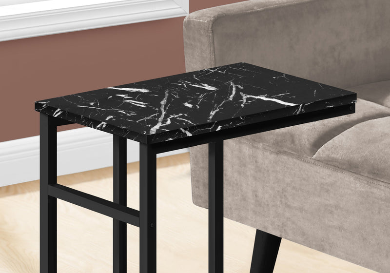 Accent Table - 24"H / Black Marble / Black Metal - I 2174