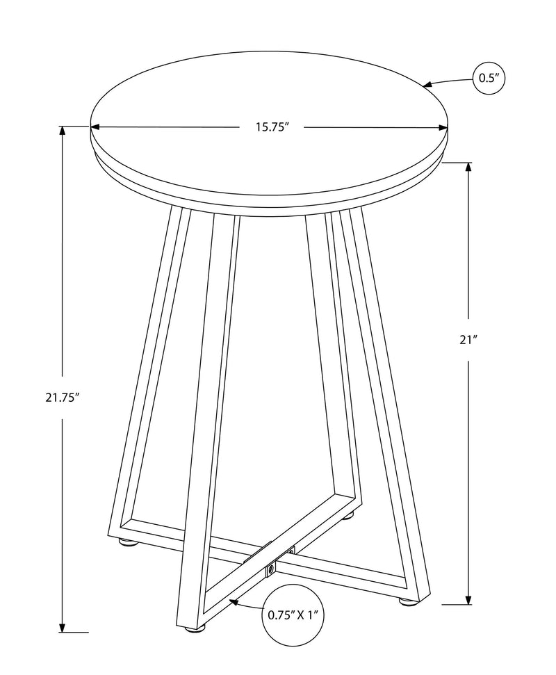 Accent Table - 22"H / Black / Black Metal - I 2175