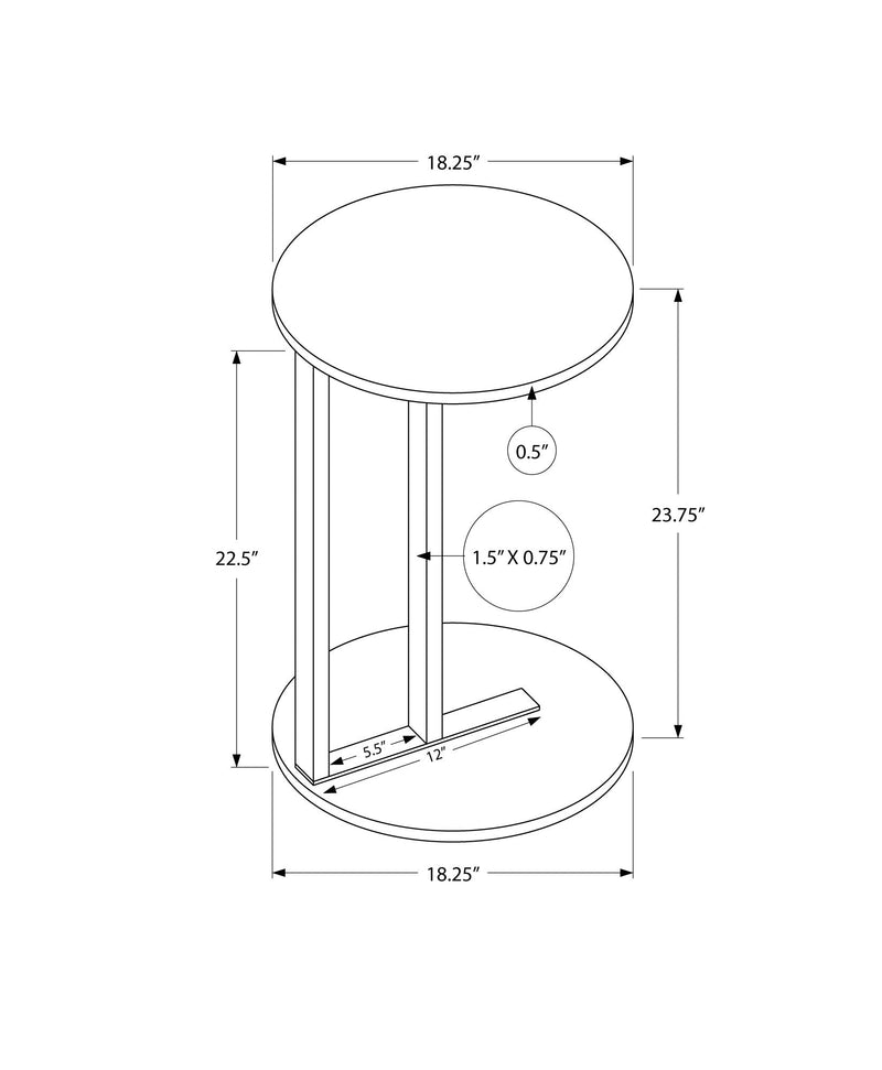 Accent Table - 24"H / White Marble-Look / Black Metal - I 2210