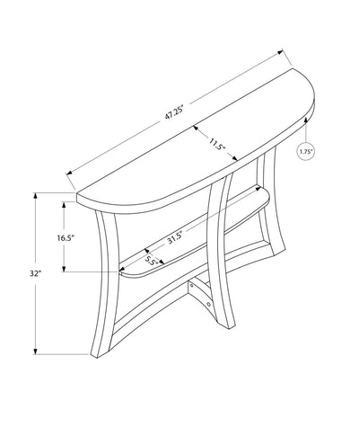 Accent Table - 47"L / Dark Taupe Hall Console - I 2416
