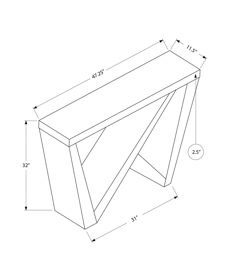 Accent Table - 48"L / Cement-Look Hall Console - I 2436