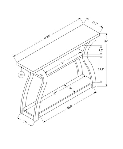 Accent Table - 47"L / Cappuccino Hall Console - I 2445