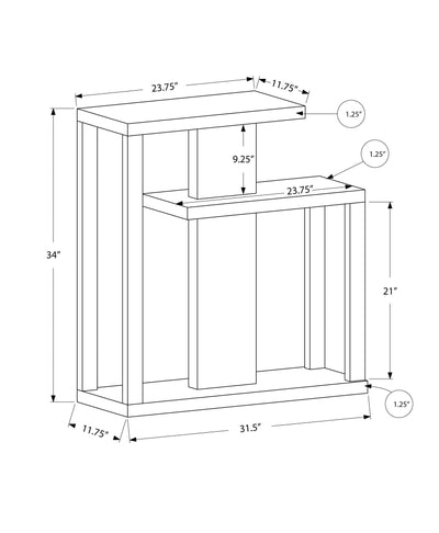 Accent Table - 32"L / Dark Taupe Hall Console - I 2472