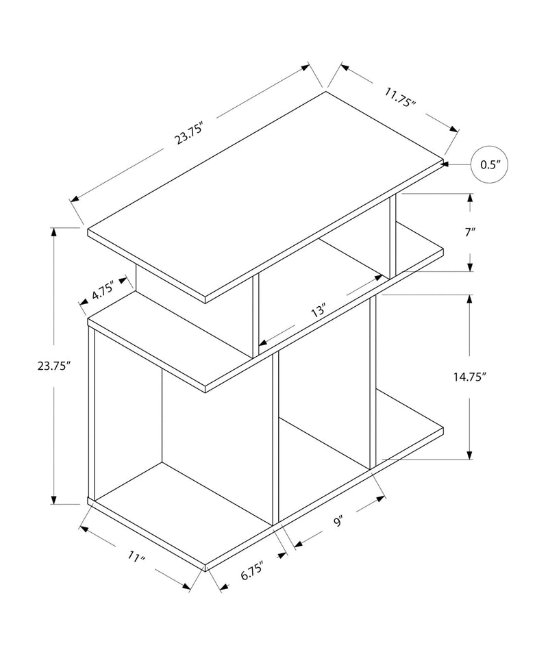 Accent Table - 24"H / Black / Grey Top - I 2477