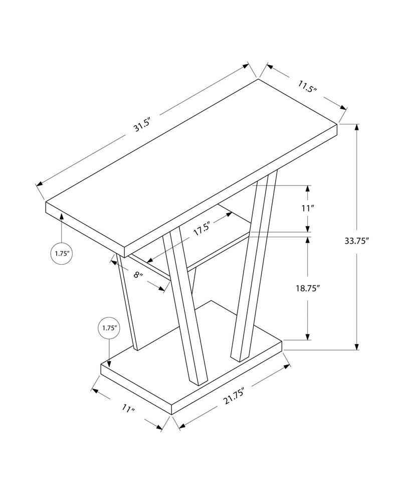 Accent Table - 32"L / White Hall Console - I 2560