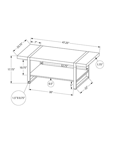 Coffee Table - Brown Reclaimed Wood-Look / Black Metal - I 2850