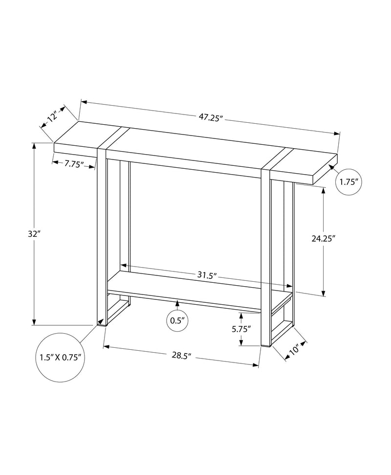 Accent Table - 48"L / Brown Reclaimed Wood-Look / Black - I 2851