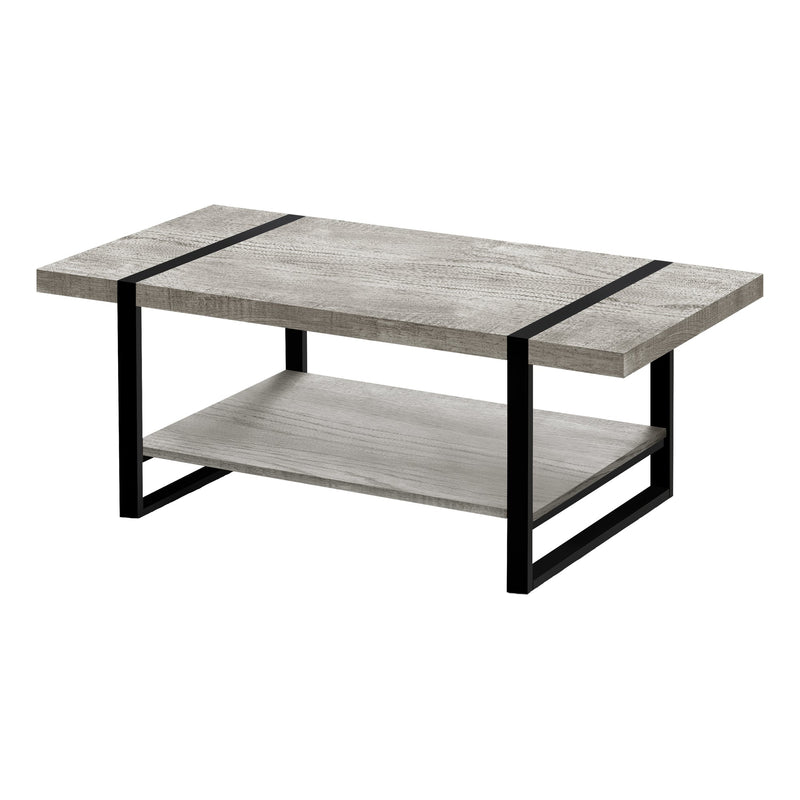 Coffee Table - Grey Reclaimed Wood-Look / Black Metal - I 2855