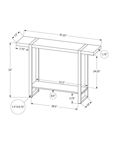 Accent Table - 48"L / Black Reclaimed Wood-Look / Black - I 2861