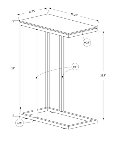 Accent Table - Chrome Metal With Frosted Tempered Glass - I 3000