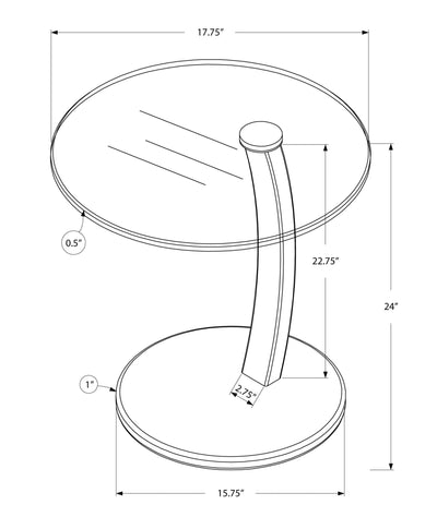 Accent Table - Cappuccino Bentwood With Tempered Glass - I 3001