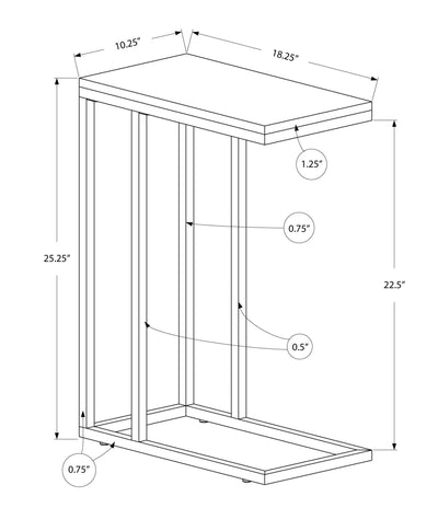 Accent Table - Cappuccino With Chrome Metal - I 3007