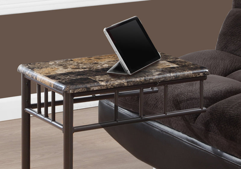 Accent Table - Cappuccino Marble / Bronze Metal - I 3043