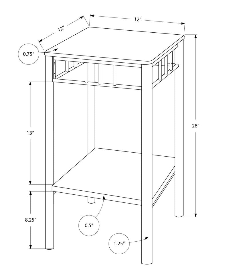 Accent Table - Cappuccino Marble / Bronze Metal - I 3044