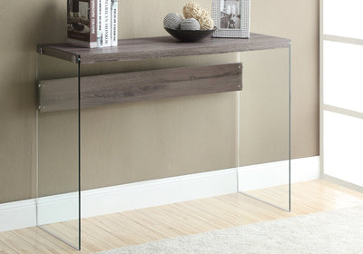 Accent Table - 44"L / Dark Taupe / Tempered Glass - I 3055