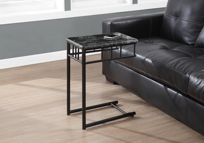 Accent Table - Grey Marble / Charcoal Metal - I 3063