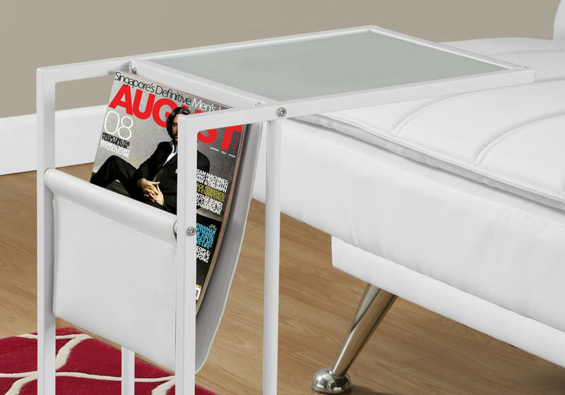 Accent Table - White / White Metal With A Magazine Rack - I 3067