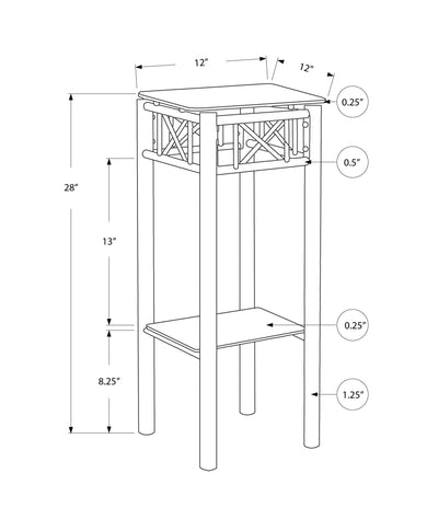 Accent Table - Black Metal With Tempered Glass - I 3078