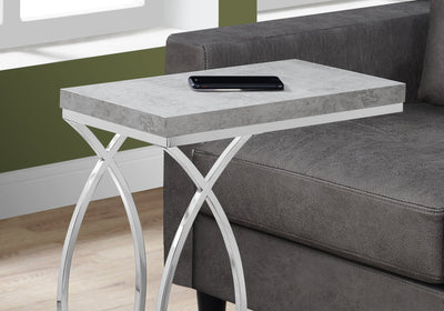 Accent Table - Grey Cement With Chrome Metal - I 3185