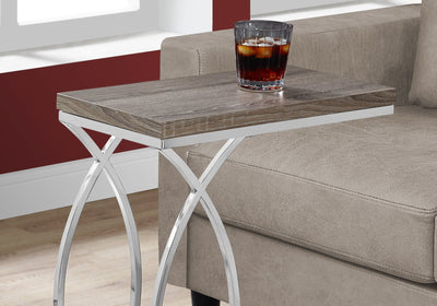 Accent Table - Dark Taupe With Chrome Metal - I 3186