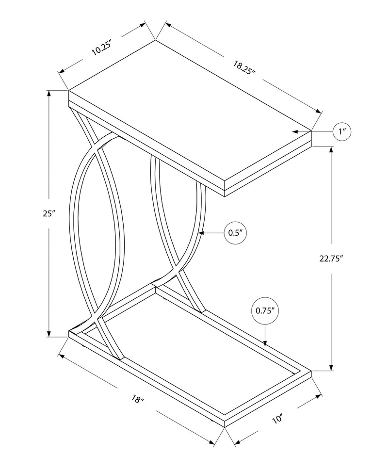 Accent Table - Dark Taupe With Chrome Metal - I 3186