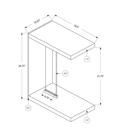 Accent Table - Glossy White With Tempered Glass - I 3215