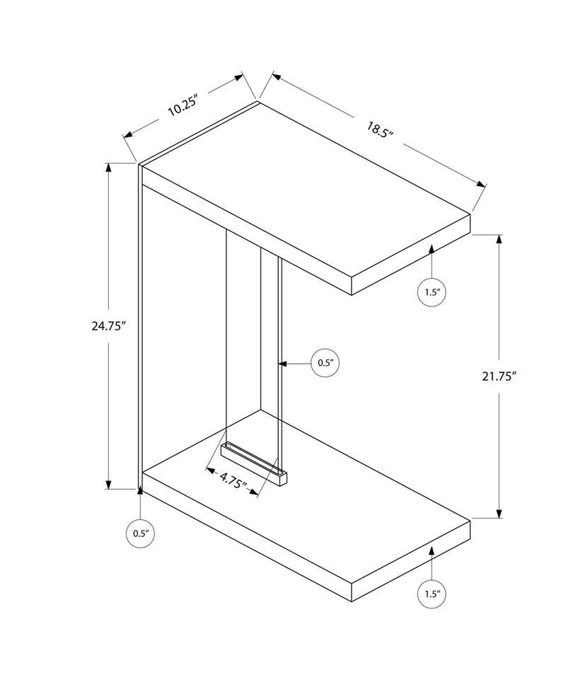 Accent Table - Glossy White With Tempered Glass - I 3215